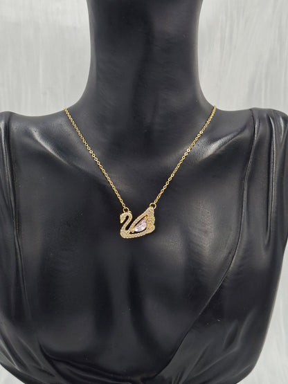 Pink Swan Necklace