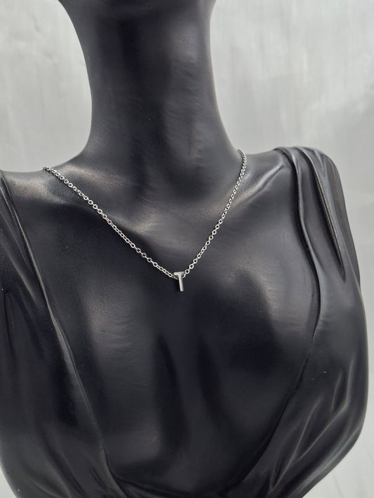 Silver Letter T Necklace