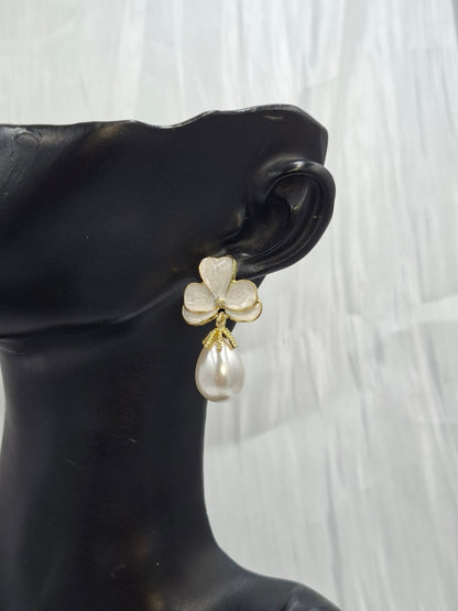 Enamel Pearl Earrings