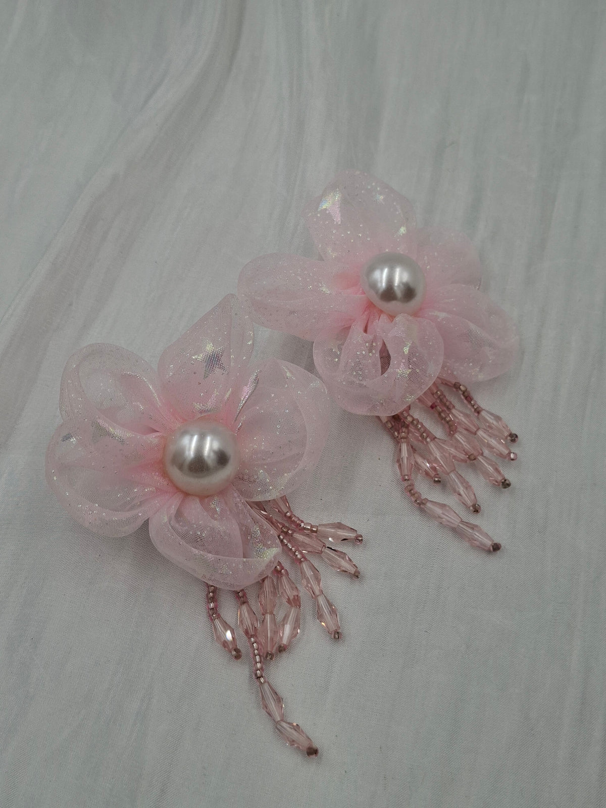 Pink Tinsel Earrings