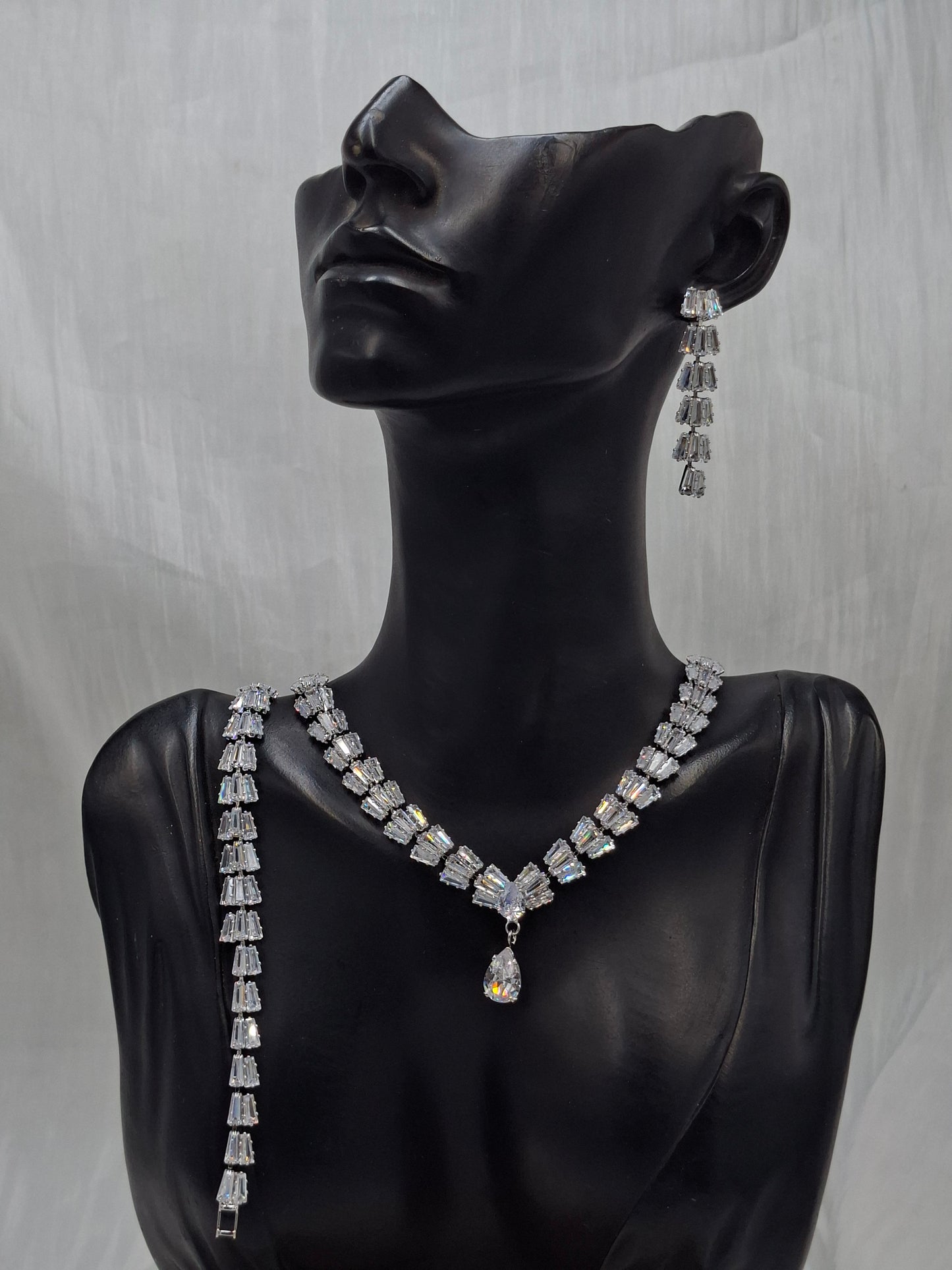 Elegant CZ Necklace Set