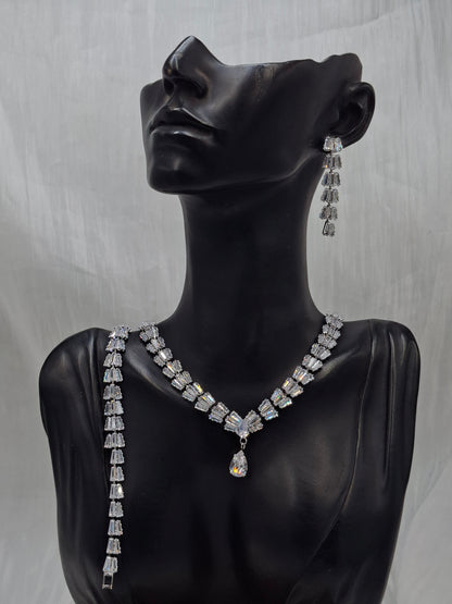 Elegant CZ Necklace Set