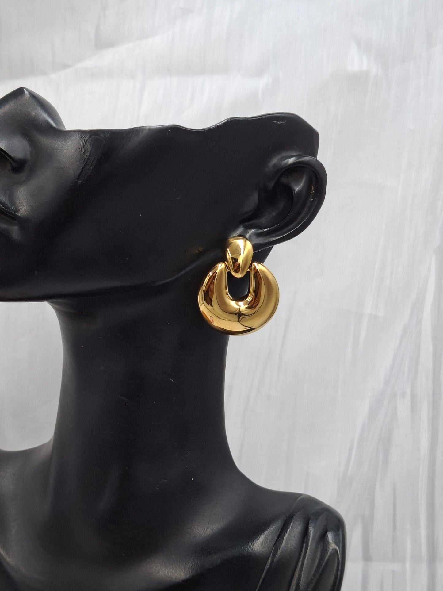 Gold Knob Earrings
