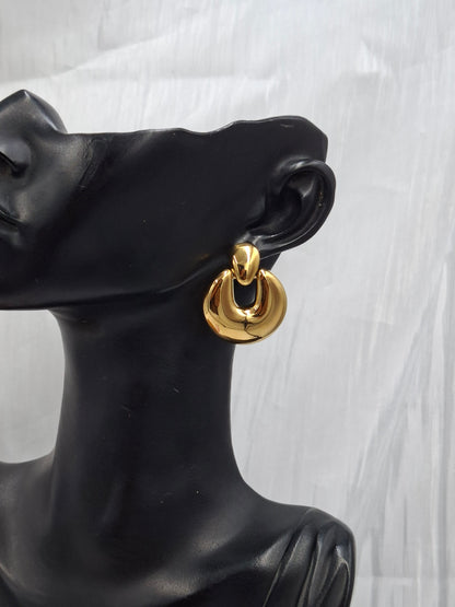 Gold Knob Earrings