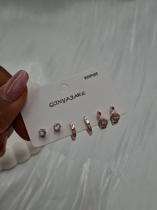Rose Gold Earring Set