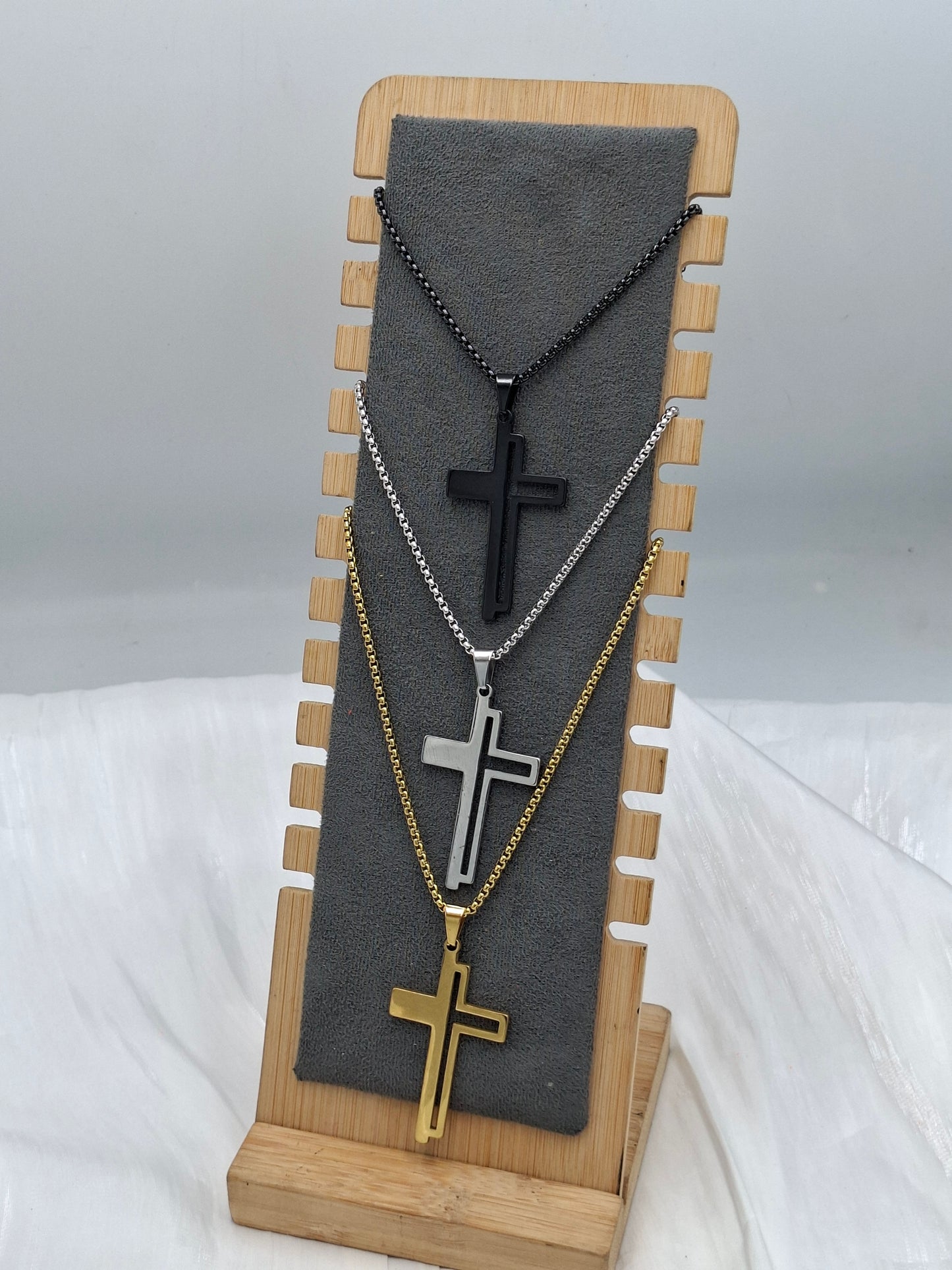 Inlay Cross Necklace