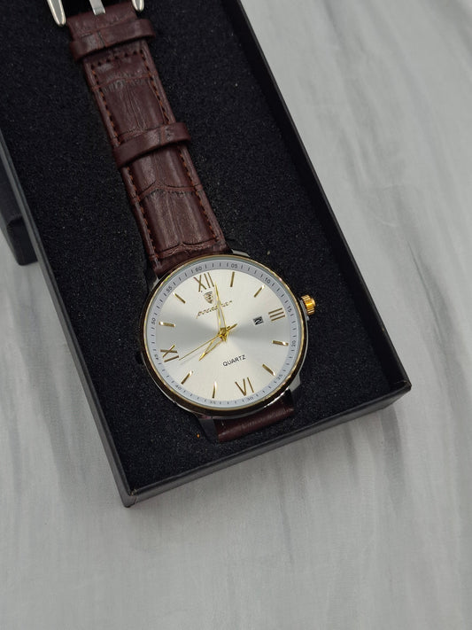 Brown Leather Poedagar Wristwatch