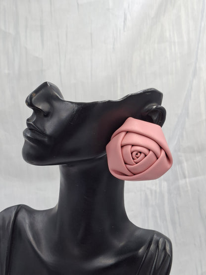 Leather Rose Earrings
