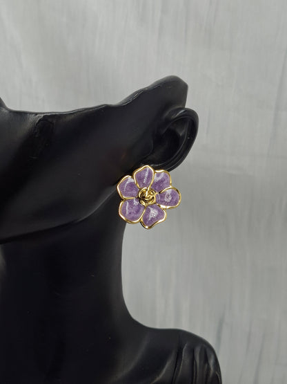 Purple Enamel Earrings