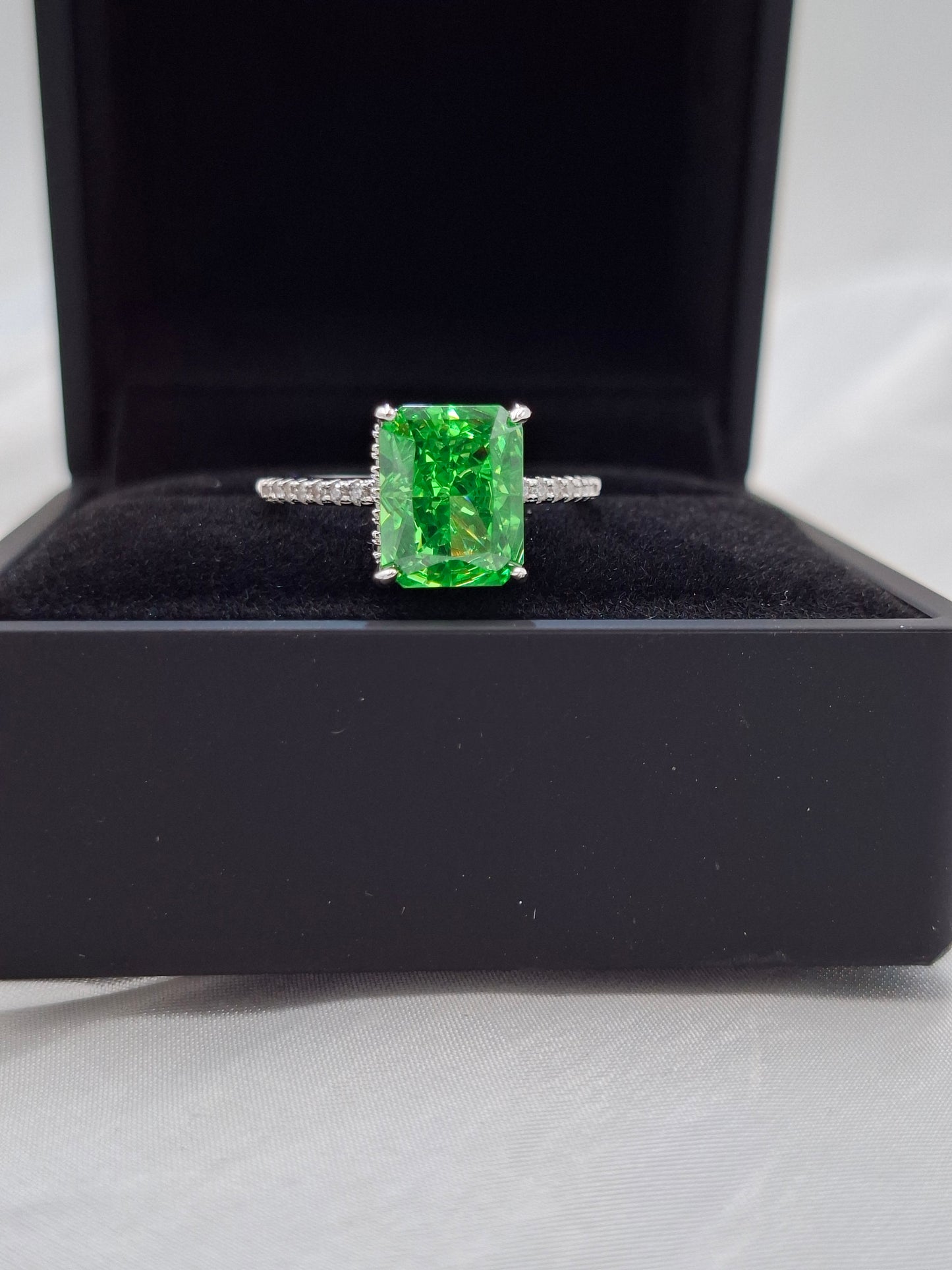 Emerald Grace Zircon Engagement Ring (size 6-9)