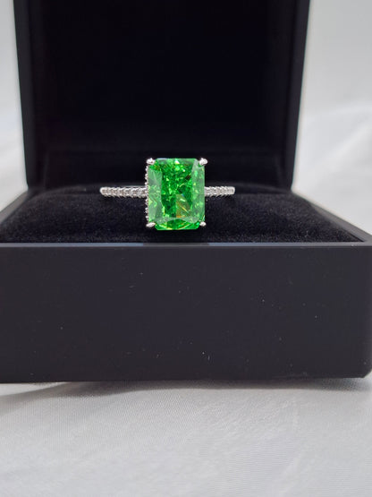 Emerald Grace Zircon Engagement Ring (size 6-9)