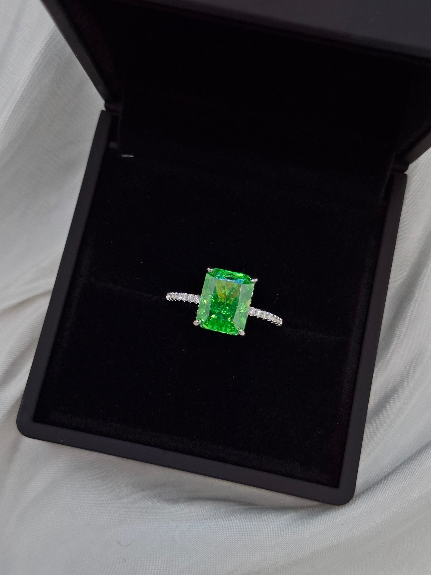 Emerald Grace Zircon Engagement Ring (size 6-9)