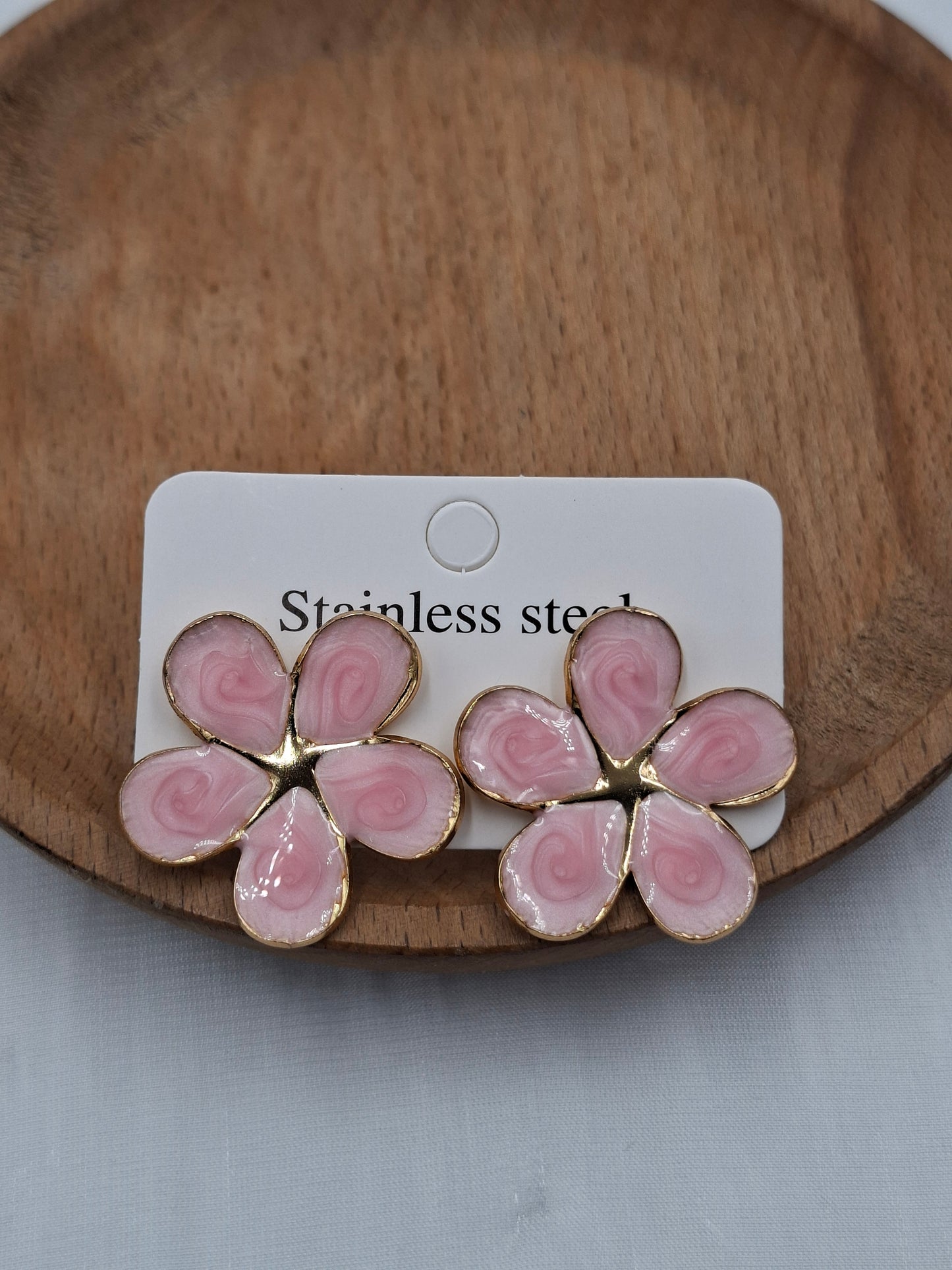 Pink Floral Earrings