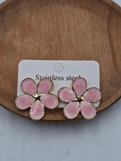 Pink Floral Earrings