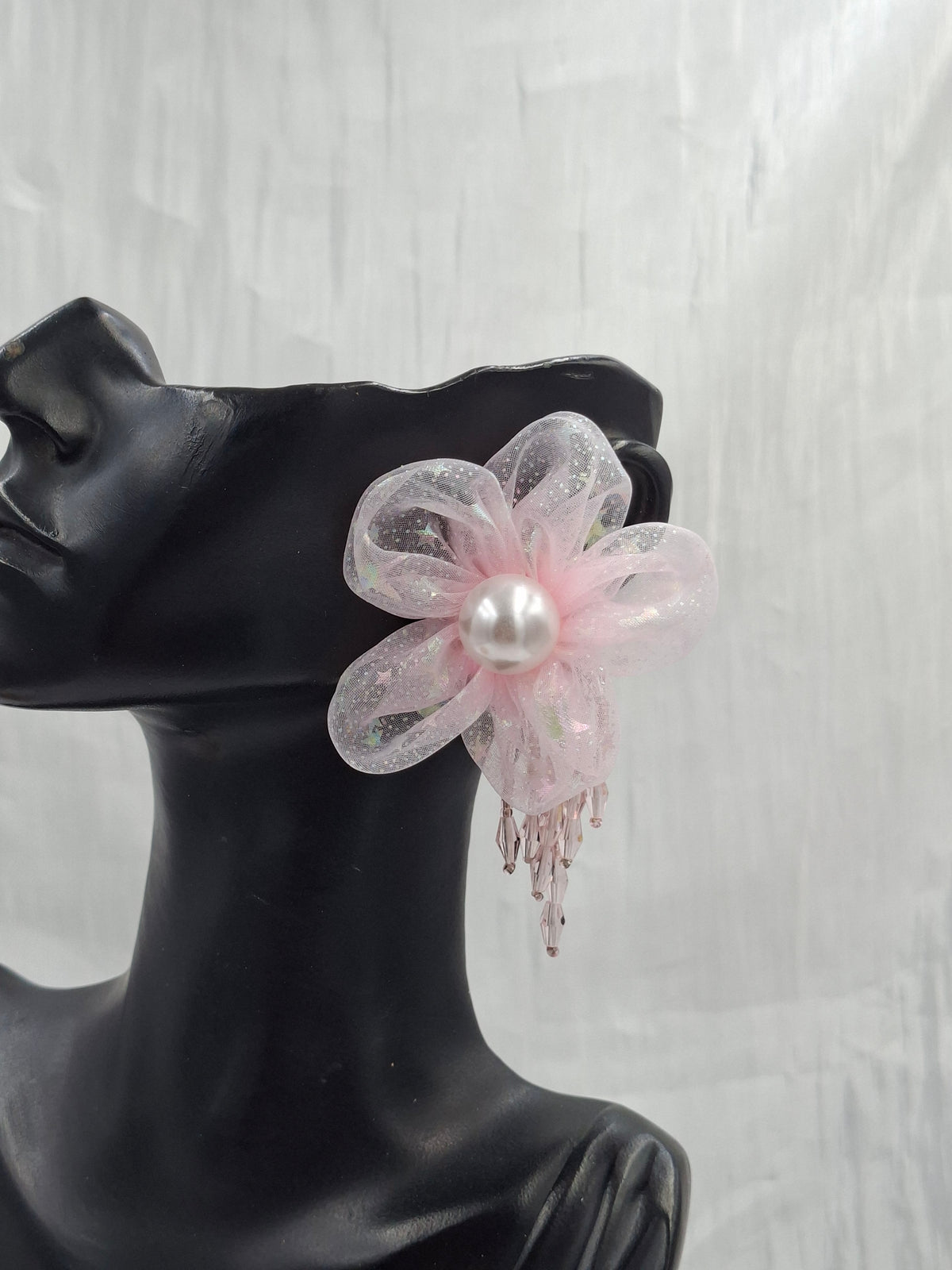 Pink Tinsel Earrings