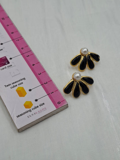 Black Fan Earrings