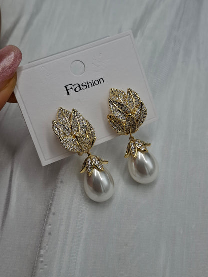 Autumn Pearl Drop Earrings