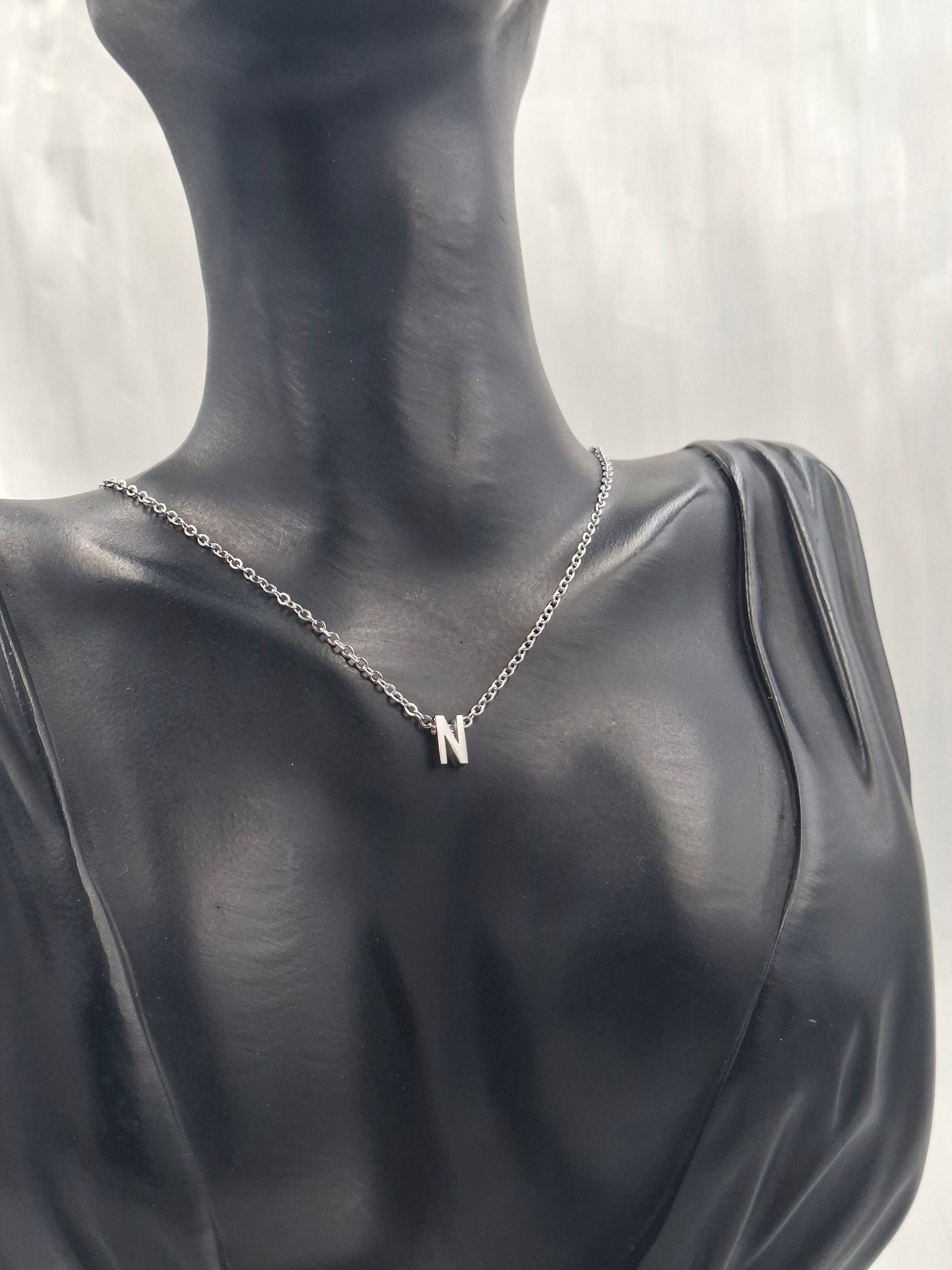 Silver Letter N Necklace