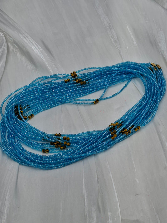 Shimmering Blue Waistbeads