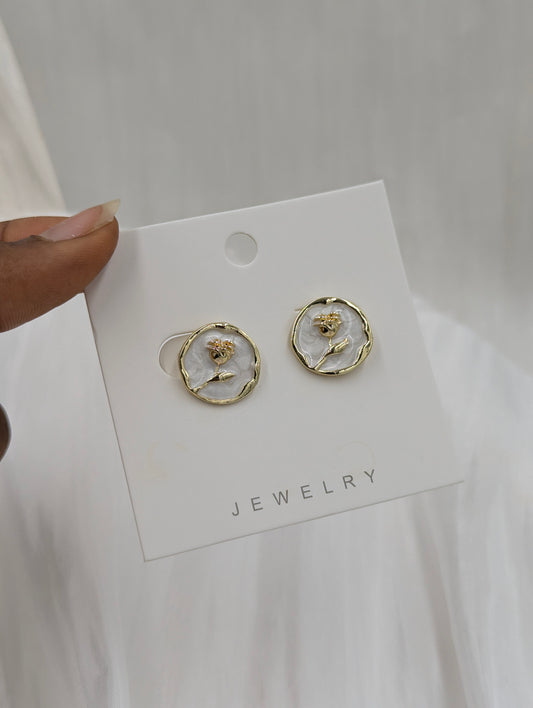 Rose Clip On Earrings