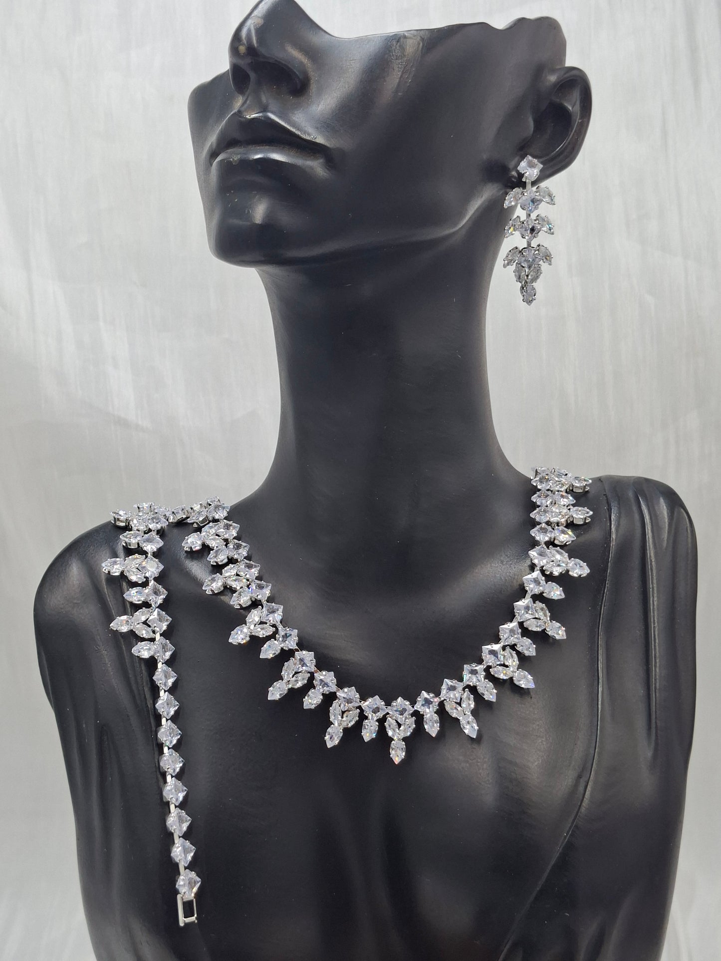 Vine CZ Bridal Necklace Set