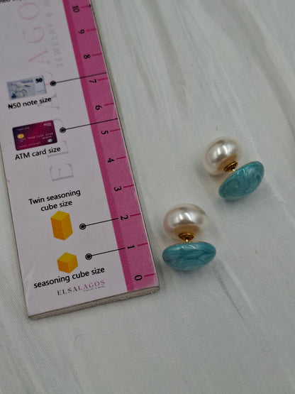 Double Sided Turquoise Stud Earrings