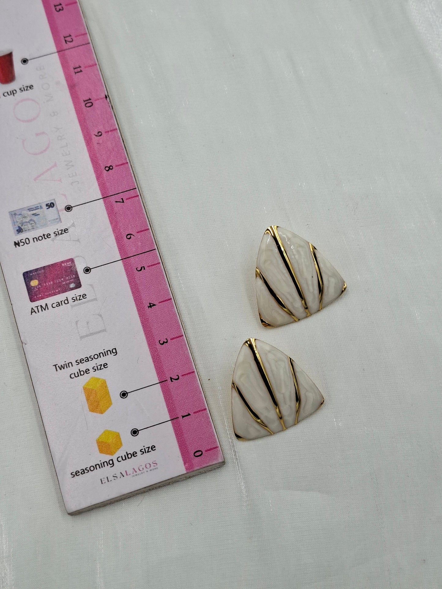 Triangular Enamel Earrings