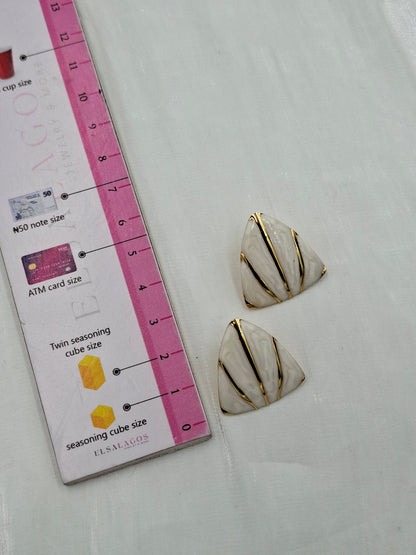 Triangular Enamel Earrings