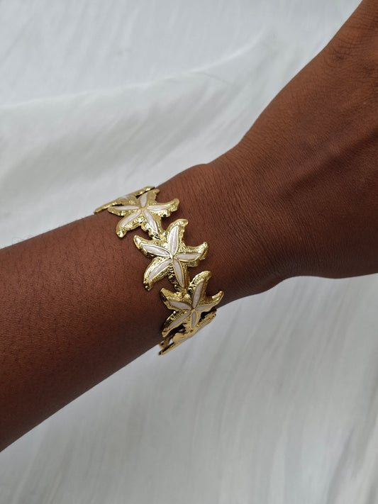 White Starfish Bangle