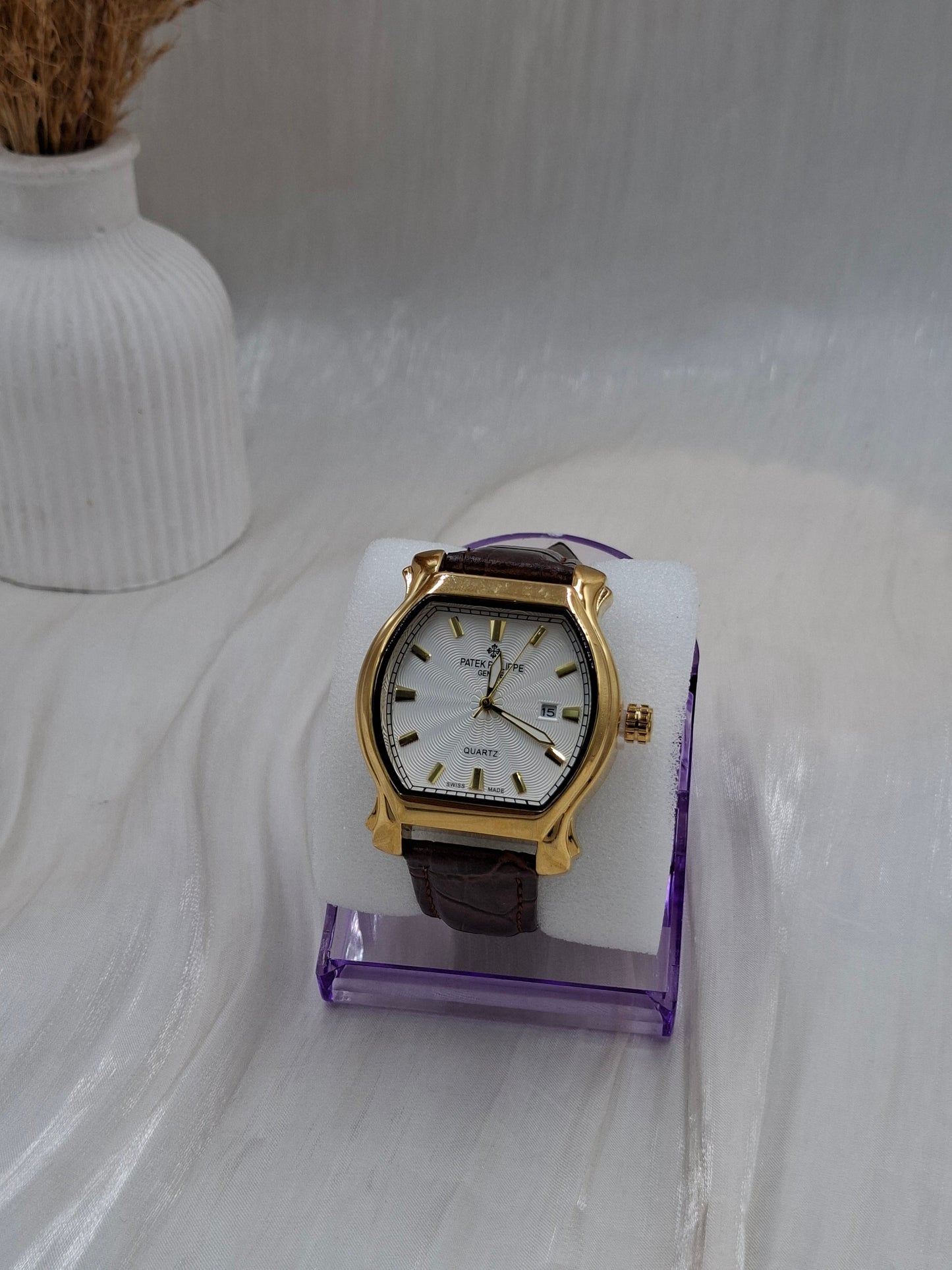 Brown Leather Patek Wristwatch