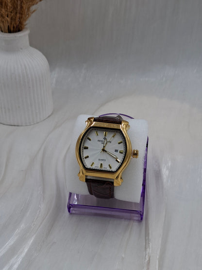Brown Leather Patek Wristwatch
