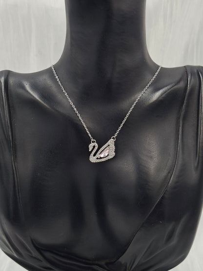 Pink Swan Necklace