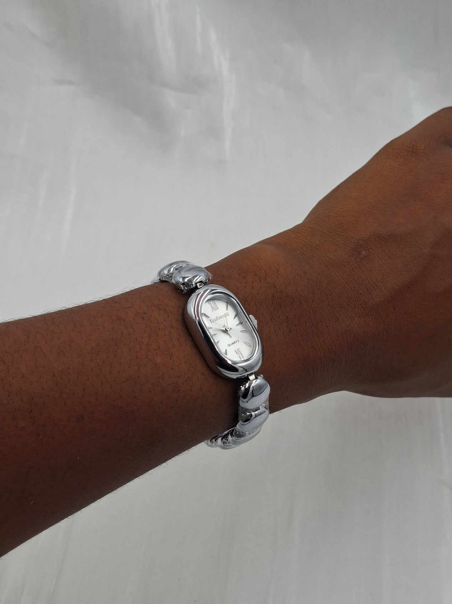 Silver Oval Wristwatch