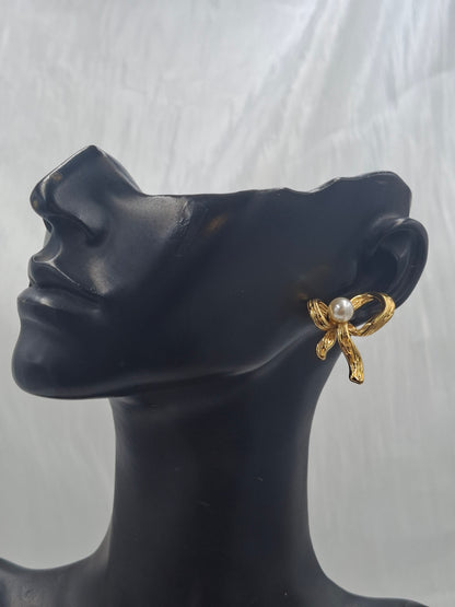 Textured Bow Earrings