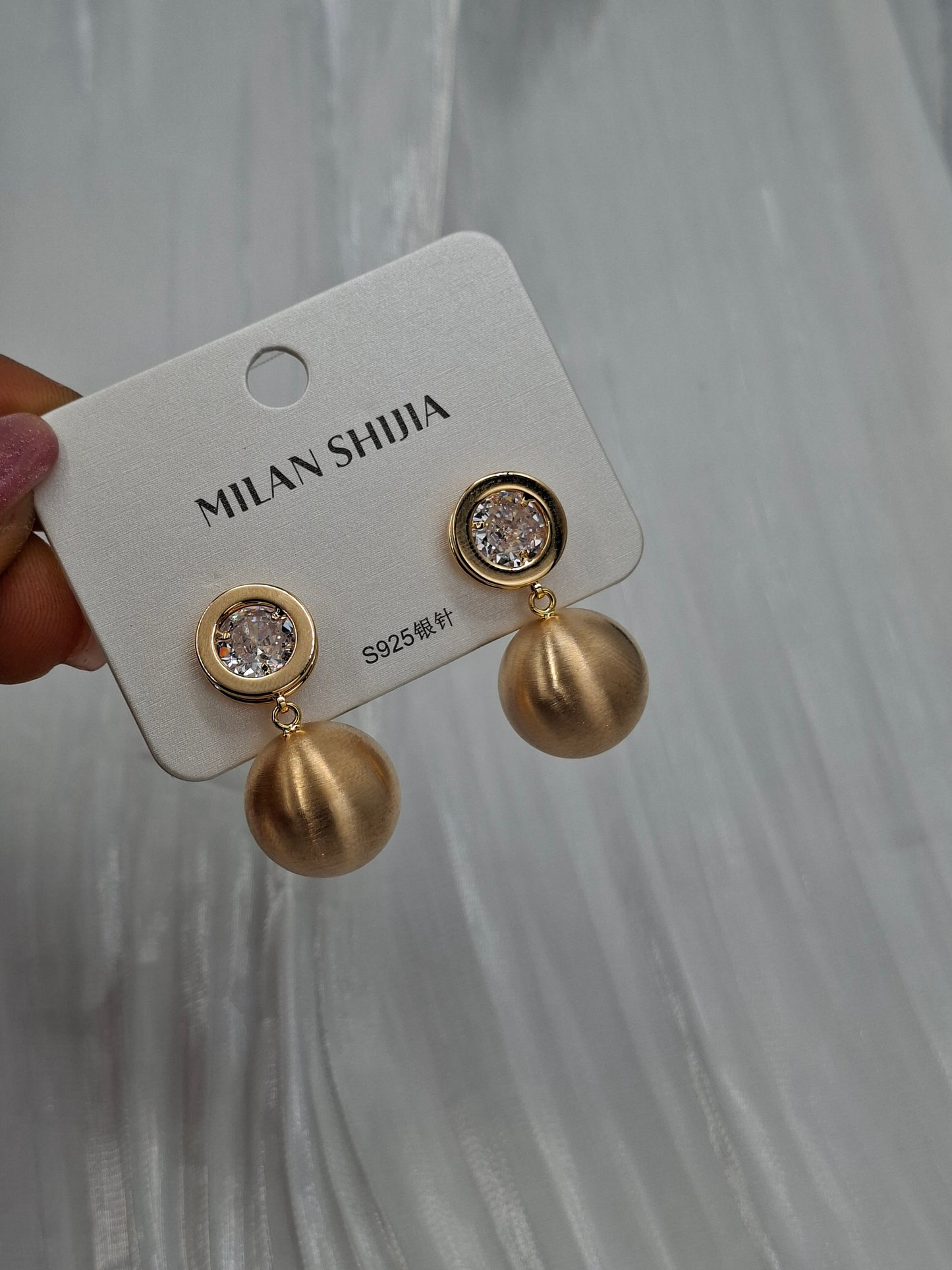 Crystal Sphere Earrings