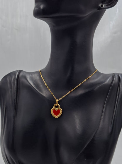 Double-sided Heart Locket Necklace