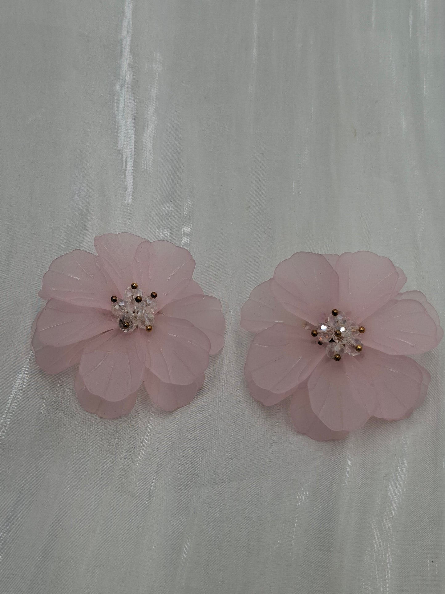 Pale Pink Flower Earrings