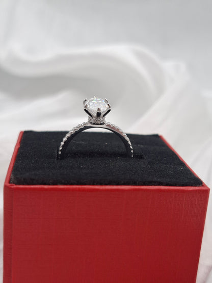 Studded Valencia Moissanite Engagement Ring (size 7)