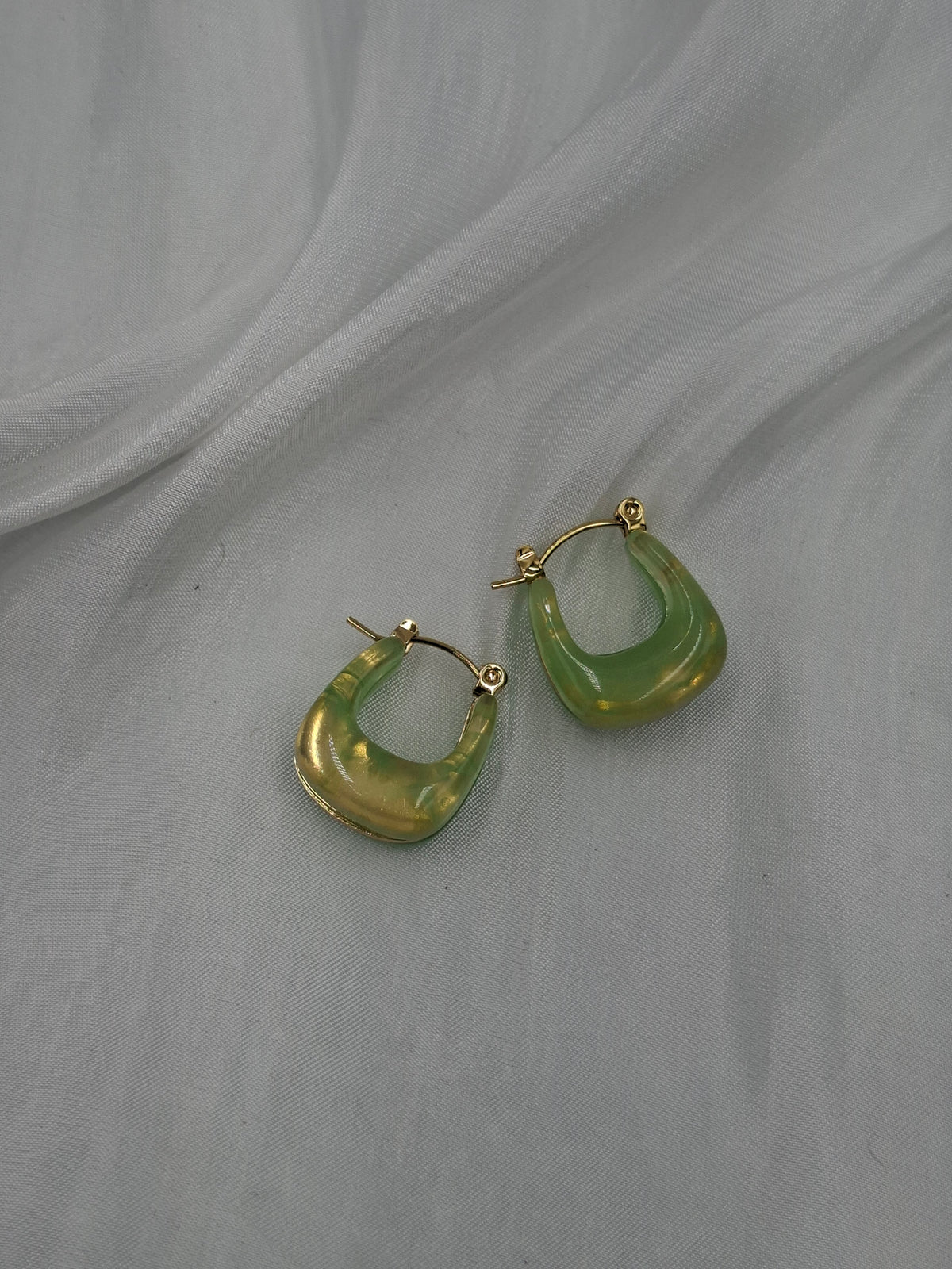 Retro Marble Hoop Earrings