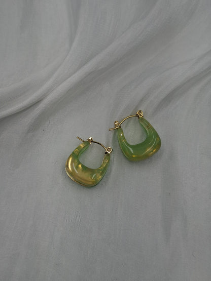 Retro Marble Hoop Earrings