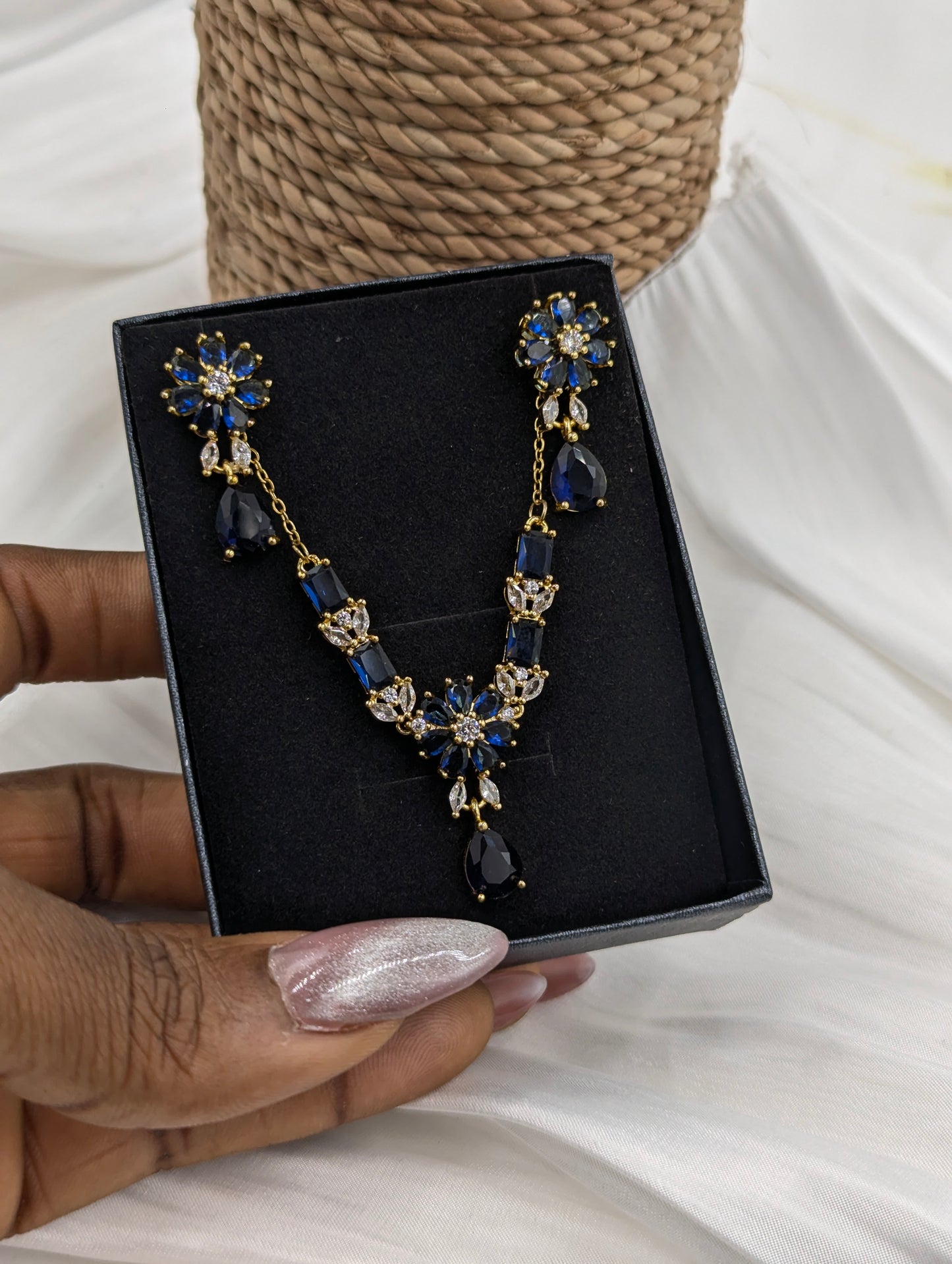 Sapphire Necklace Set