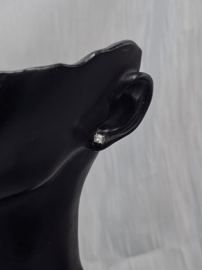 Small Silver CZ Stud Earrings