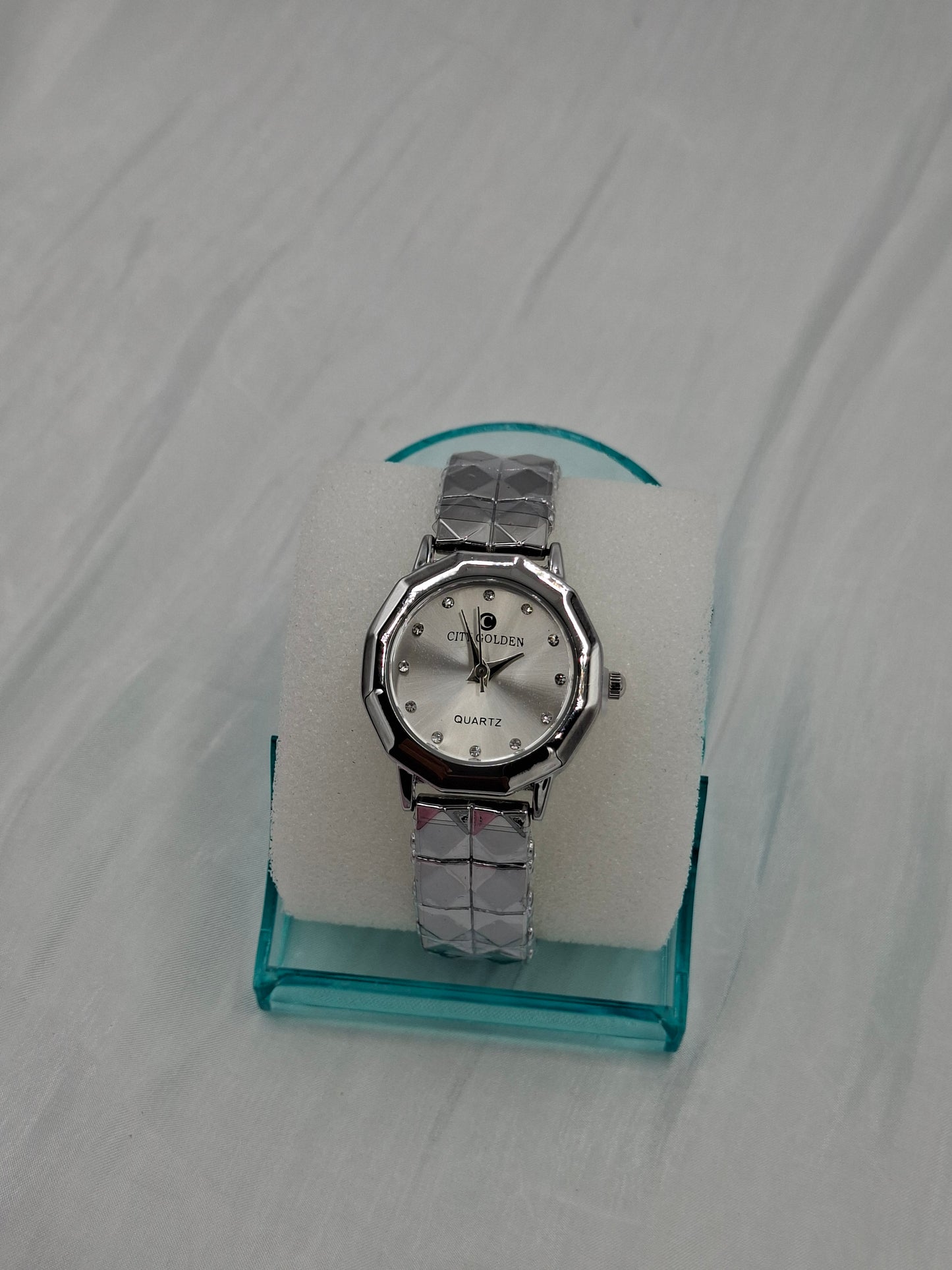 Silver Geometric Wristwatch