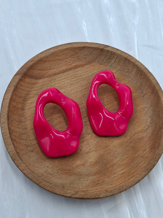 Fuschia Amoeba Earrings