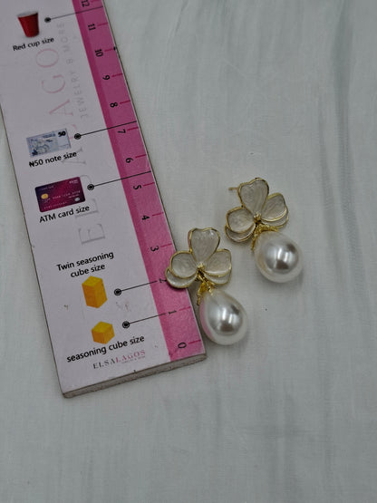 Enamel Pearl Earrings