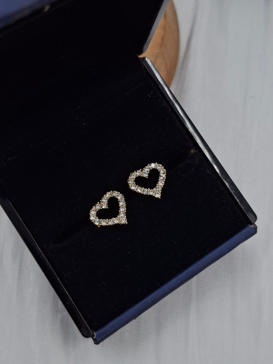 Open Heart Stud Earrings
