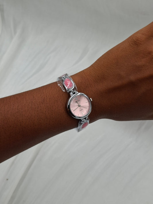 Pink Gemstone Wristwatch