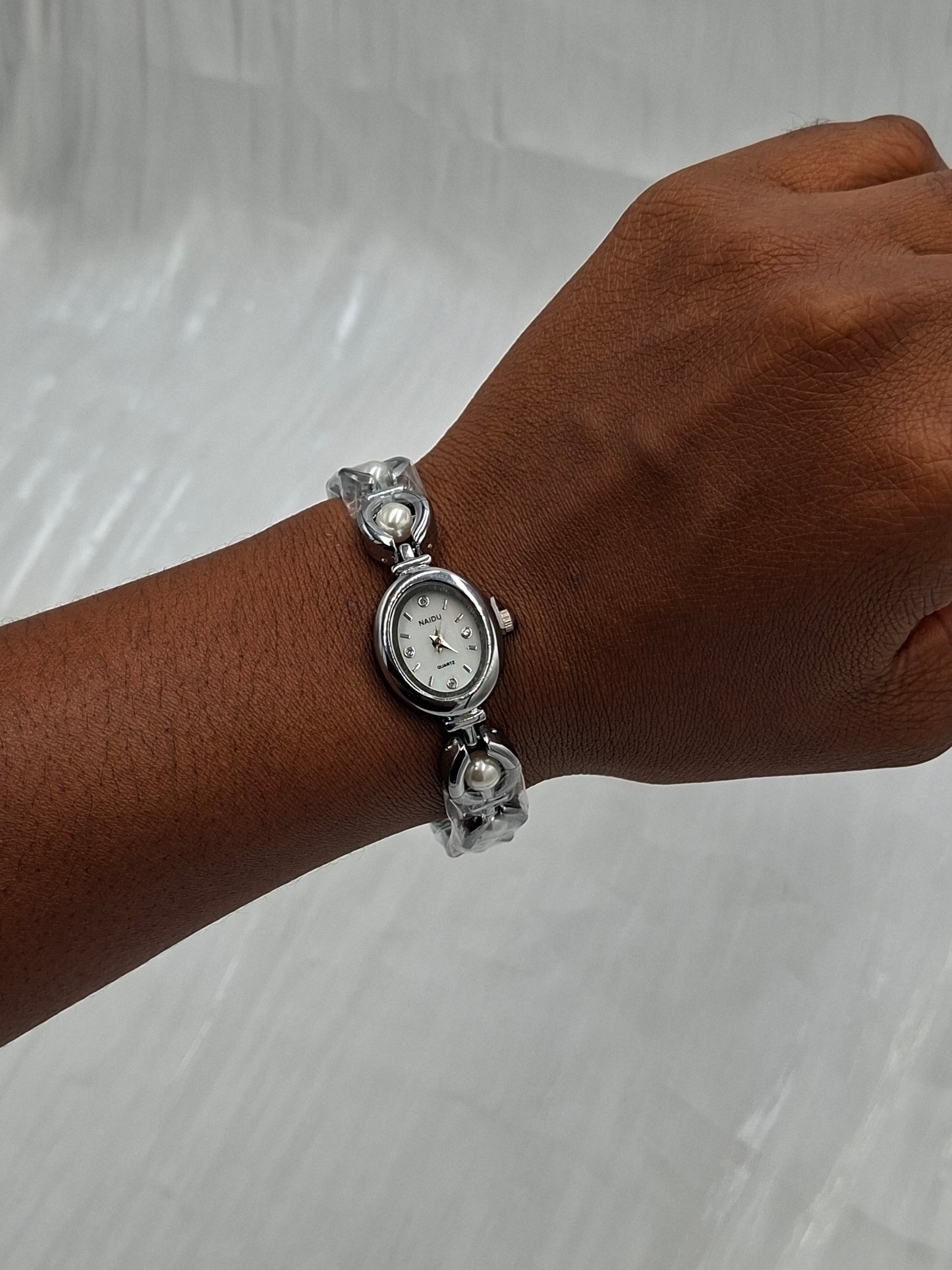 Silver Pearl Wristwatch