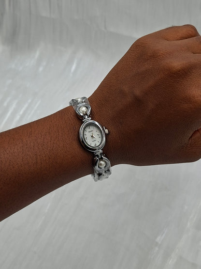 Silver Pearl Wristwatch