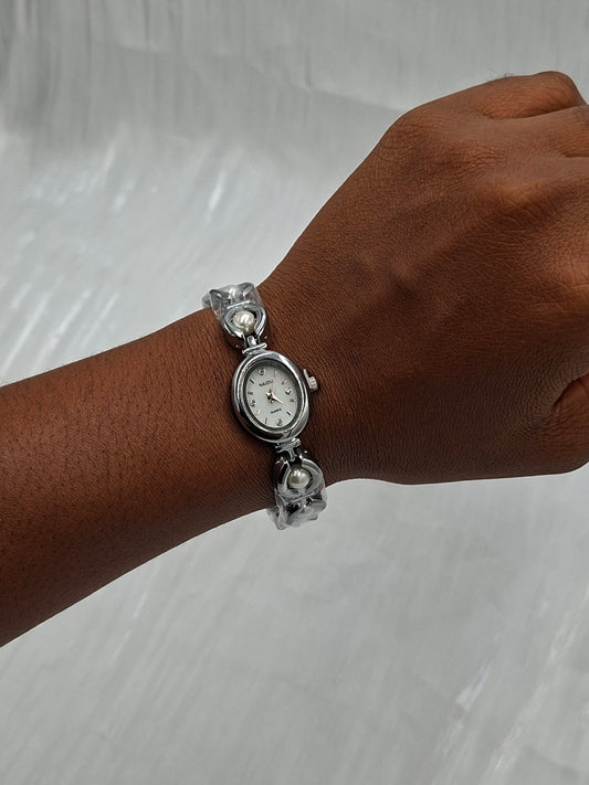 Silver Pearl Wristwatch